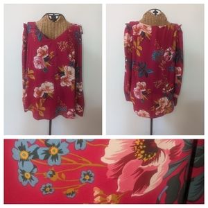 Ann Taylor Loft floral blouse M NEW